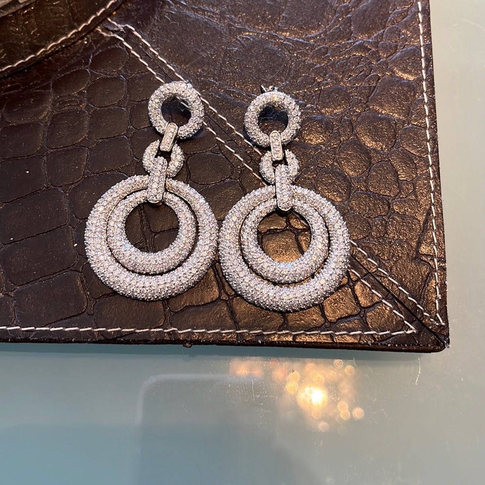 Woman, jewelry, earring, L&G silver crystal goldplated